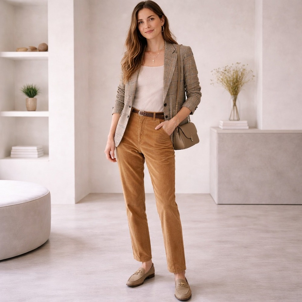 GERARD DAREL Paris Corduroy Pants Brown Women 10 US 42 EU France Made DWP09W086